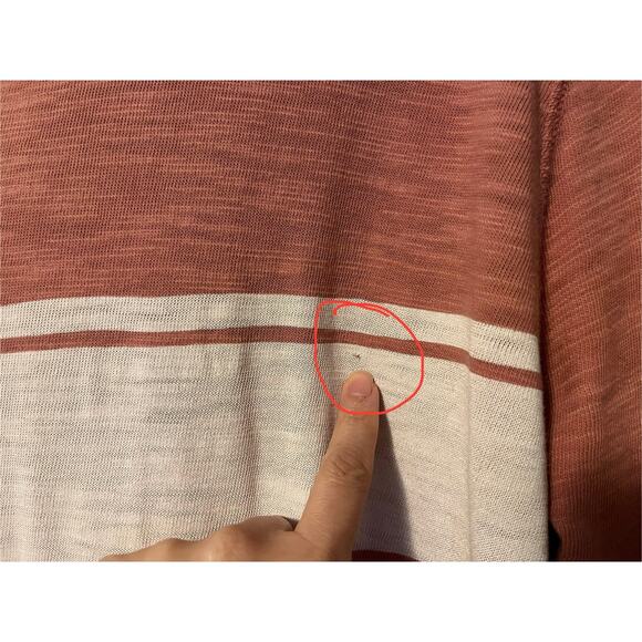 Faherty Hoodie Men XS Summer Surf Stripe Slub Sunwashed Red Pullover See Picture - Picture 2 of 11